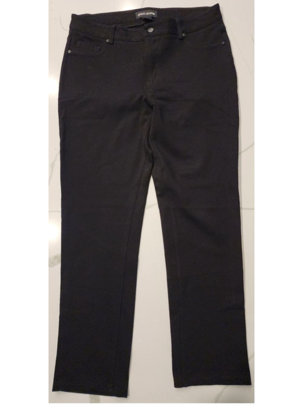 DKNY Jeans Black Pants Size M Stretch Straight Leg Career Casual Dress Trousers